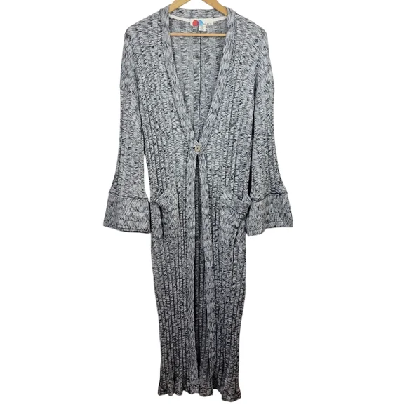 FP Beach Free People Beach Nights Cardigan Size S Ribbed Longline Maxi Duster - Picture 5 of 13